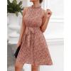 imageBTFBM Women Halter Neck Summer Dresses 2025 Spring Casual Sleeveless Floral Polka Dot Ruffle Mini Boho Beach Sun DressFloral Print Red
