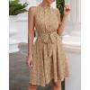 imageBTFBM Women Halter Neck Summer Dresses 2025 Spring Casual Sleeveless Floral Polka Dot Ruffle Mini Boho Beach Sun DressFloral Print Yellow