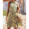 imageBTFBM Women Halter Neck Summer Dresses 2025 Spring Casual Sleeveless Floral Polka Dot Ruffle Mini Boho Beach Sun DressFloral Yellow