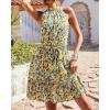 imageBTFBM Women Halter Neck Summer Dresses 2025 Spring Casual Sleeveless Floral Polka Dot Ruffle Mini Boho Beach Sun DressFloral Yellow