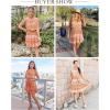 imageBTFBM Women Halter Neck Summer Dresses 2025 Spring Casual Sleeveless Floral Polka Dot Ruffle Mini Boho Beach Sun DressOrangeWhite