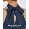 imageBTFBM Women Halter Neck Summer Dresses 2025 Spring Casual Sleeveless Floral Polka Dot Ruffle Mini Boho Beach Sun DressSolid Dark Blue