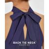 imageBTFBM Women Halter Neck Summer Dresses 2025 Spring Casual Sleeveless Floral Polka Dot Ruffle Mini Boho Beach Sun DressSolid Navy