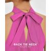 imageBTFBM Women Halter Neck Summer Dresses 2025 Spring Casual Sleeveless Floral Polka Dot Ruffle Mini Boho Beach Sun DressSolid Rose Pink