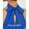 imageBTFBM Women Halter Neck Summer Dresses 2025 Spring Casual Sleeveless Floral Polka Dot Ruffle Mini Boho Beach Sun DressSolid Royal Blue