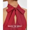 imageBTFBM Women Halter Neck Summer Dresses 2025 Spring Casual Sleeveless Floral Polka Dot Ruffle Mini Boho Beach Sun DressSolid Wine Red