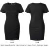 imageBTFBM Womens 2025 Summer Casual Beach Dresses Crew Neck Short Sleeve Wrap Party Club Mini Ruched Bodycon T Shirt DressBlack