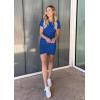 imageBTFBM Womens 2025 Summer Casual Beach Dresses Crew Neck Short Sleeve Wrap Party Club Mini Ruched Bodycon T Shirt DressDark Blue