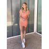 imageBTFBM Womens 2025 Summer Casual Beach Dresses Crew Neck Short Sleeve Wrap Party Club Mini Ruched Bodycon T Shirt DressDark Pink