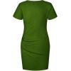 imageBTFBM Womens 2025 Summer Casual Beach Dresses Crew Neck Short Sleeve Wrap Party Club Mini Ruched Bodycon T Shirt DressGreen