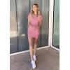 imageBTFBM Womens 2025 Summer Casual Beach Dresses Crew Neck Short Sleeve Wrap Party Club Mini Ruched Bodycon T Shirt DressLight Red