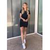imageBTFBM Womens 2025 Summer Casual Beach Dresses Crew Neck Short Sleeve Wrap Party Club Mini Ruched Bodycon T Shirt DressNavy
