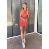 imageBTFBM Womens 2025 Summer Casual Beach Dresses Crew Neck Short Sleeve Wrap Party Club Mini Ruched Bodycon T Shirt DressOrange Red