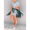 imageBTFBM Womens 2025 Summer Casual Beach Dresses Crew Neck Short Sleeve Wrap Party Club Mini Ruched Bodycon T Shirt DressStripe