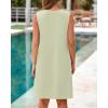 imageBTFBM Womens Summer Mini Dress 2025 Sleeveless Crew Neck Cute Bow Tie Front Loose Pleated Casual Short Dresses PocketsLight Green