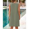 imageBTFBM Womens Summer Mini Dress 2025 Sleeveless Crew Neck Cute Bow Tie Front Loose Pleated Casual Short Dresses PocketsSage Green