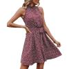 Floral Print Wine Red