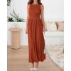 imageBTFBM Women 2025 Summer Sleeveless Ruched Maxi Dresses Boat Neck High Waist Wedding Guest Cocktail Tank Dress PocketsBrick Red