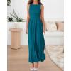 imageBTFBM Women 2025 Summer Sleeveless Ruched Maxi Dresses Boat Neck High Waist Wedding Guest Cocktail Tank Dress PocketsPeacock Blue