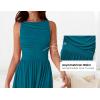 imageBTFBM Women 2025 Summer Sleeveless Ruched Maxi Dresses Boat Neck High Waist Wedding Guest Cocktail Tank Dress PocketsPeacock Blue
