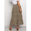 imageBTFBM Women 2025 Summer Spring Boho Long Skirts Dress Floral Print Elastic Waist Split Ruffle High Low Beach Maxi SkirtCoffee