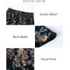 imageBTFBM Women 2025 Summer Spring Boho Long Skirts Dress Floral Print Elastic Waist Split Ruffle High Low Beach Maxi SkirtPrint Floral Black