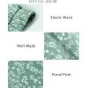 imageBTFBM Women 2025 Summer Spring Boho Long Skirts Dress Floral Print Elastic Waist Split Ruffle High Low Beach Maxi SkirtPrint Floral Green