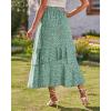 imageBTFBM Women 2025 Summer Spring Boho Long Skirts Dress Floral Print Elastic Waist Split Ruffle High Low Beach Maxi SkirtPrint Floral Green