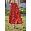 imageBTFBM Women 2025 Summer Spring Boho Long Skirts Dress Floral Print Elastic Waist Split Ruffle High Low Beach Maxi SkirtX  Floral Red