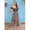 imageBTFBM Women 2025 Summer Spring Boho Long Skirts Dress Floral Print Elastic Waist Split Ruffle High Low Beach Maxi SkirtZblack