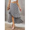 imageBTFBM Women 2025 Summer Spring Boho Long Skirts Dress Floral Print Elastic Waist Split Ruffle High Low Beach Maxi SkirtZnavy