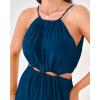 imageBTFBM Women Halter Summer Dresses 2025 Sleeveless Cutout Backless Sundress Slit Boho Casual Maxi Wedding Beach DressDark Blue