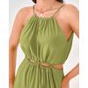 imageBTFBM Women Halter Summer Dresses 2025 Sleeveless Cutout Backless Sundress Slit Boho Casual Maxi Wedding Beach DressGreen