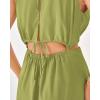 imageBTFBM Women Halter Summer Dresses 2025 Sleeveless Cutout Backless Sundress Slit Boho Casual Maxi Wedding Beach DressGreen