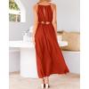 imageBTFBM Women Halter Summer Dresses 2025 Sleeveless Cutout Backless Sundress Slit Boho Casual Maxi Wedding Beach DressOrange Red