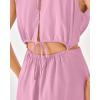 imageBTFBM Women Halter Summer Dresses 2025 Sleeveless Cutout Backless Sundress Slit Boho Casual Maxi Wedding Beach DressSolid Pink