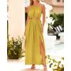 imageBTFBM Women Halter Summer Dresses 2025 Sleeveless Cutout Backless Sundress Slit Boho Casual Maxi Wedding Beach DressYellow