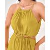 imageBTFBM Women Halter Summer Dresses 2025 Sleeveless Cutout Backless Sundress Slit Boho Casual Maxi Wedding Beach DressYellow