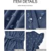 imageBTFBM Women V Neck Summer Dress 2025 Cap Sleeve Swiss Dot Boho Flowy Ruffle Slit Beach Party Long Maxi Cocktail DressesSwiss Dot Blue