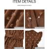 imageBTFBM Women V Neck Summer Dress 2025 Cap Sleeve Swiss Dot Boho Flowy Ruffle Slit Beach Party Long Maxi Cocktail DressesSwiss Dot Brown