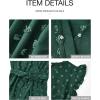 imageBTFBM Women V Neck Summer Dress 2025 Cap Sleeve Swiss Dot Boho Flowy Ruffle Slit Beach Party Long Maxi Cocktail DressesSwiss Dot Dark Green