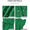 imageBTFBM Women V Neck Summer Dress 2025 Cap Sleeve Swiss Dot Boho Flowy Ruffle Slit Beach Party Long Maxi Cocktail DressesSwiss Dot Green