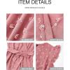 imageBTFBM Women V Neck Summer Dress 2025 Cap Sleeve Swiss Dot Boho Flowy Ruffle Slit Beach Party Long Maxi Cocktail DressesSwiss Dot Light Pink