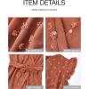 imageBTFBM Women V Neck Summer Dress 2025 Cap Sleeve Swiss Dot Boho Flowy Ruffle Slit Beach Party Long Maxi Cocktail DressesSwiss Dot Orange Red