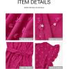 imageBTFBM Women V Neck Summer Dress 2025 Cap Sleeve Swiss Dot Boho Flowy Ruffle Slit Beach Party Long Maxi Cocktail DressesSwiss Dot Rose Red