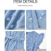 imageBTFBM Women V Neck Summer Dress 2025 Cap Sleeve Swiss Dot Boho Flowy Ruffle Slit Beach Party Long Maxi Cocktail DressesSwiss Dot Sky Blue