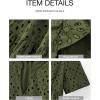 imageBTFBM Womens Boho Summer Dresses 2025 Resort V Neck Short Sleeve Hollow Out Lace Ruffle Casual Beach Mini Vacation DressArmy Green