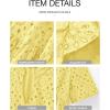 imageBTFBM Womens Boho Summer Dresses 2025 Resort V Neck Short Sleeve Hollow Out Lace Ruffle Casual Beach Mini Vacation DressYellow