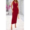 imageBTFBM Crochet Swimsuit Coverup for Women Summer Spring 2025 Swimwear Bathing Suit Cover Up Beach Dress Vacation OutfitsDark Red