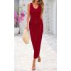imageBTFBM Crochet Swimsuit Coverup for Women Summer Spring 2025 Swimwear Bathing Suit Cover Up Beach Dress Vacation OutfitsDark Red
